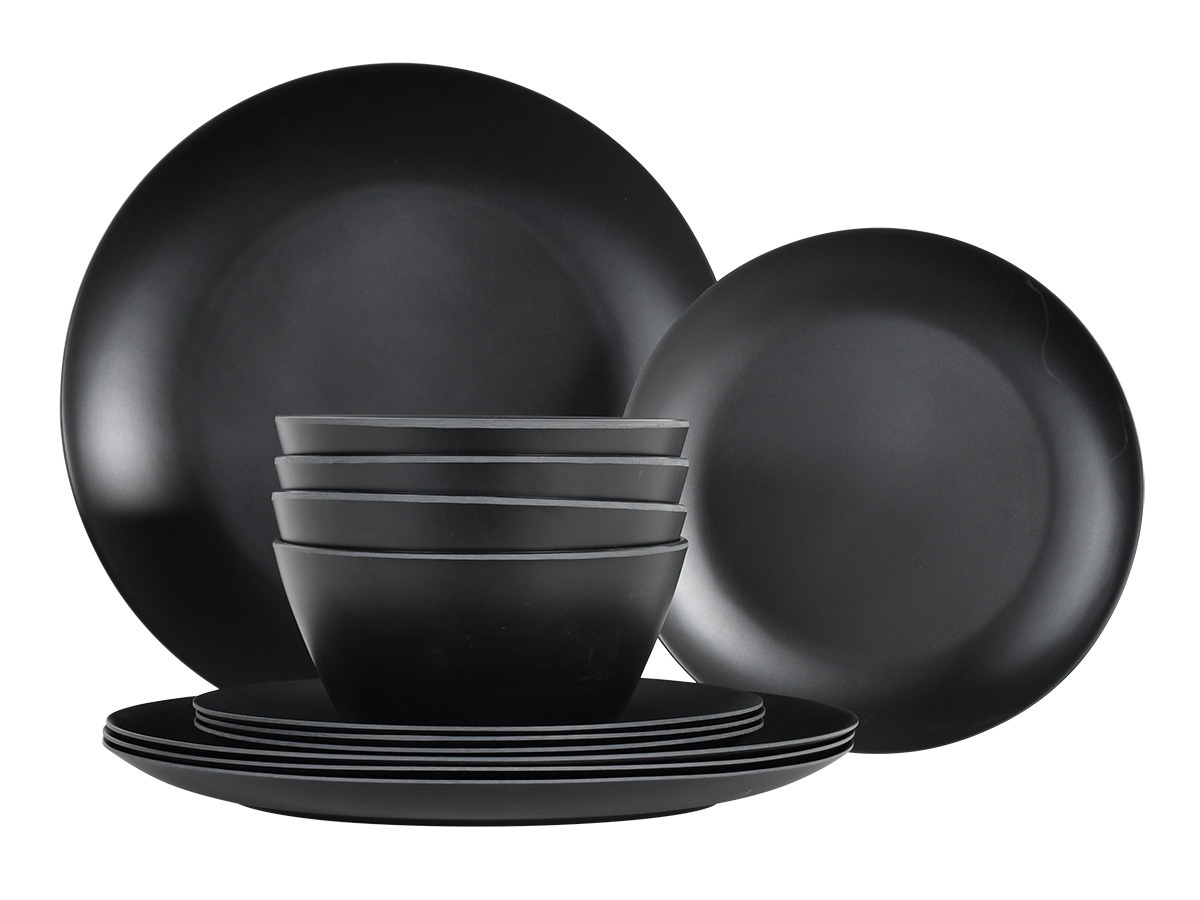 Obelink Matt Black Service de table - 12 pièces