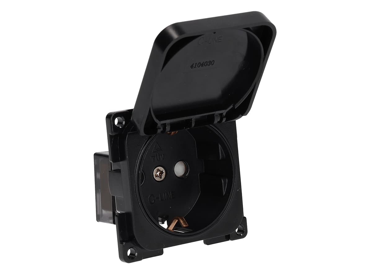 Haba C-Line Schuko 230V prise murale - noire