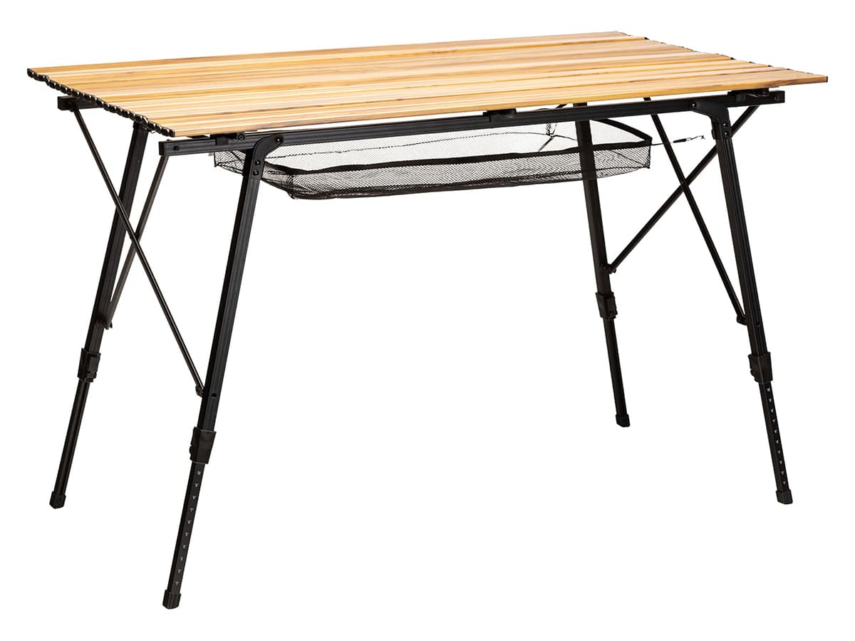 Skandika Jamsa Table aluminium de camping aspect bois