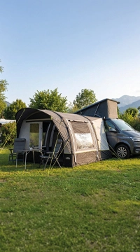 Séjour en camping avec auvent de van version mobile