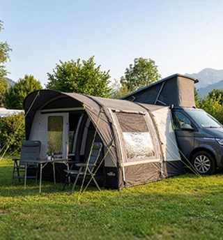 Séjour en camping avec auvent de van