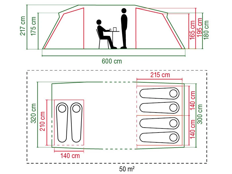 Coleman MacKenzie 6 BlackOut tente tunnel vis-à-vis