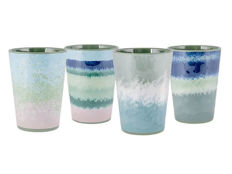 Bo-Camp Halo Blue/Green tasse - 4 pièces