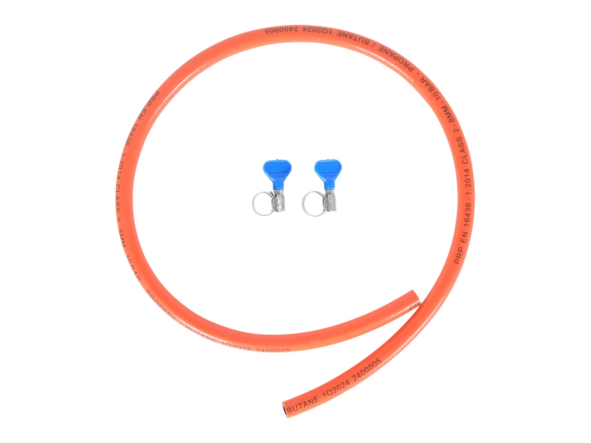 tuyau de gaz Obelink avec colliers de serrage - 1 m