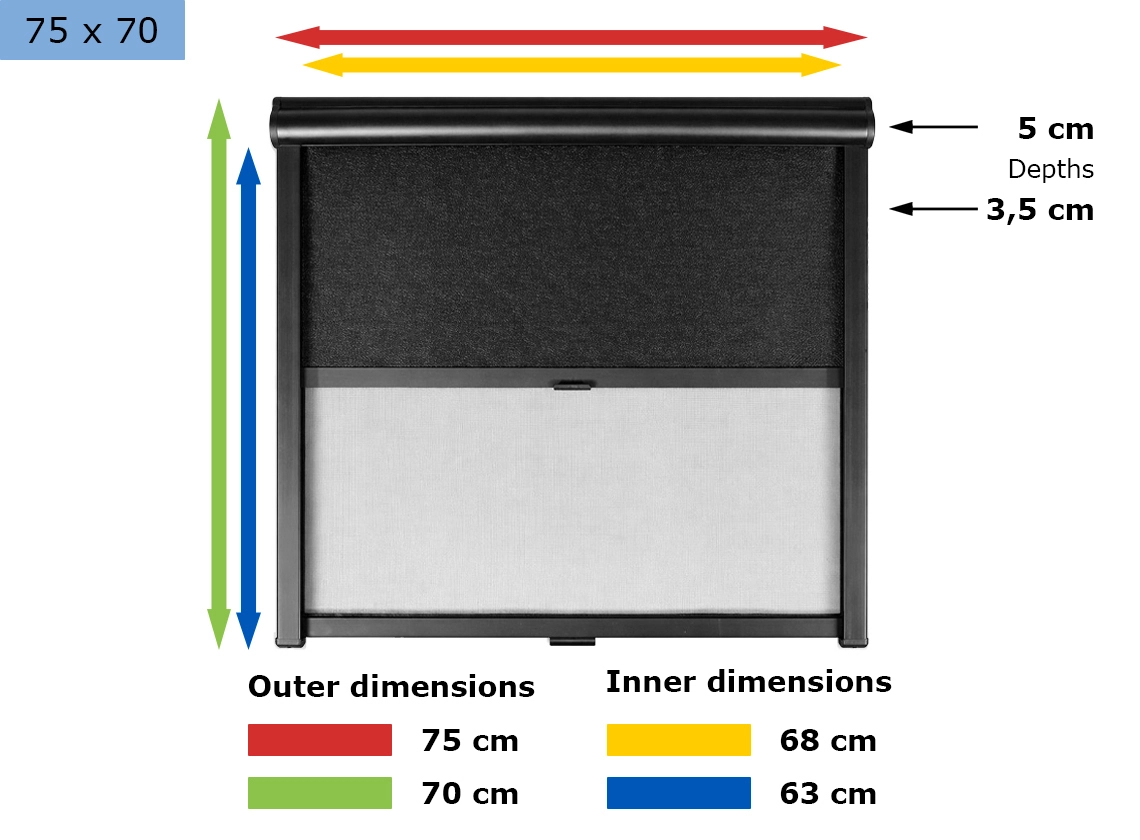 Obelink Velum store combiné noir – 75 x 70 cm