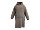 Sweat à capuche long oversized Unique Living Teddy - Taupe