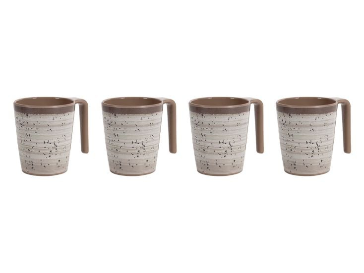 Bo-Camp Mug Halo L Mélamine 4 Pièces - Beige
