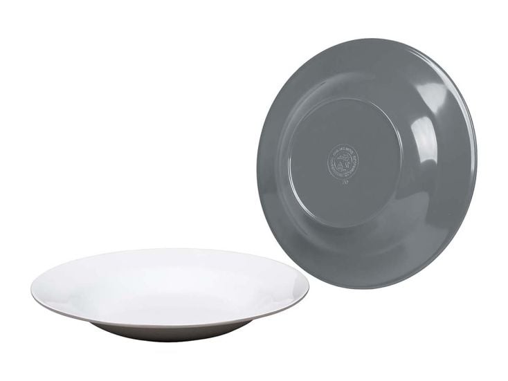 Bo-Camp Assiette creuse Bicolore 4 Pièces - Gris