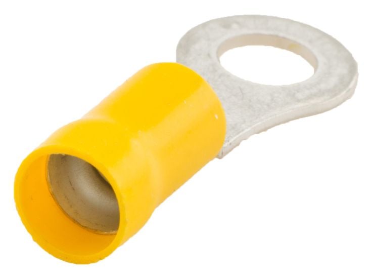 Cosse de câble avec anneau jaune lot de 5 pièces - 6,4 mm