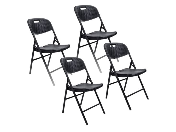 Skandika Masi Set de 4 chaises pliantes - Black