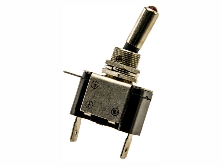 Interrupteur à bascule LED robuste à 2 pôles