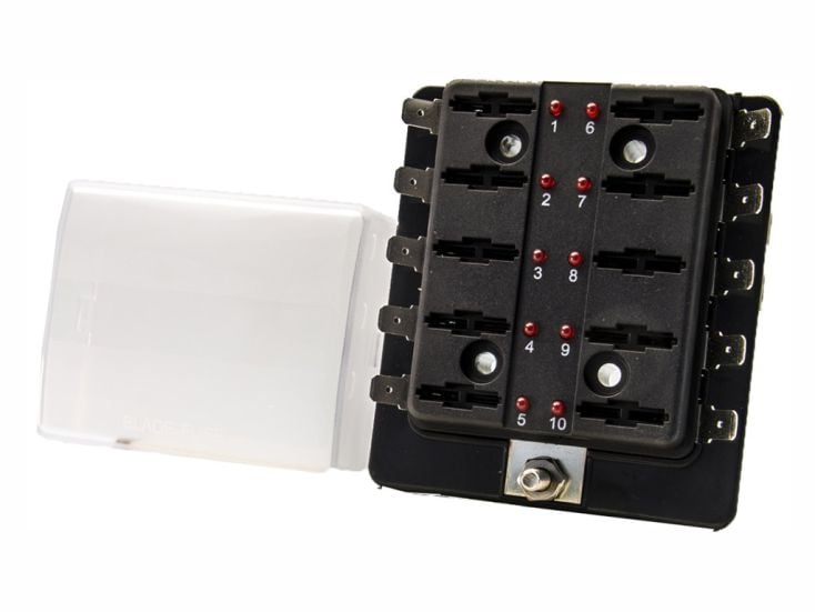 Boîte de distribution de fusibles LED 10 voies