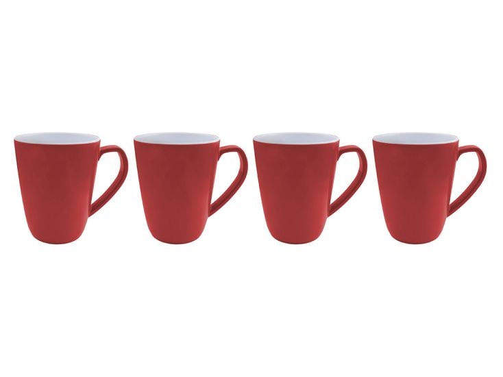 Bo-Camp Mug L Bicolore Mélamine 4 Pièces Rouge