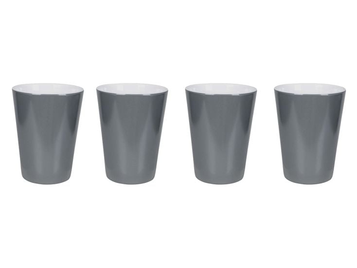 Bo-Camp Two-Tone Tasse Mélamine 4 Pièces - Gris