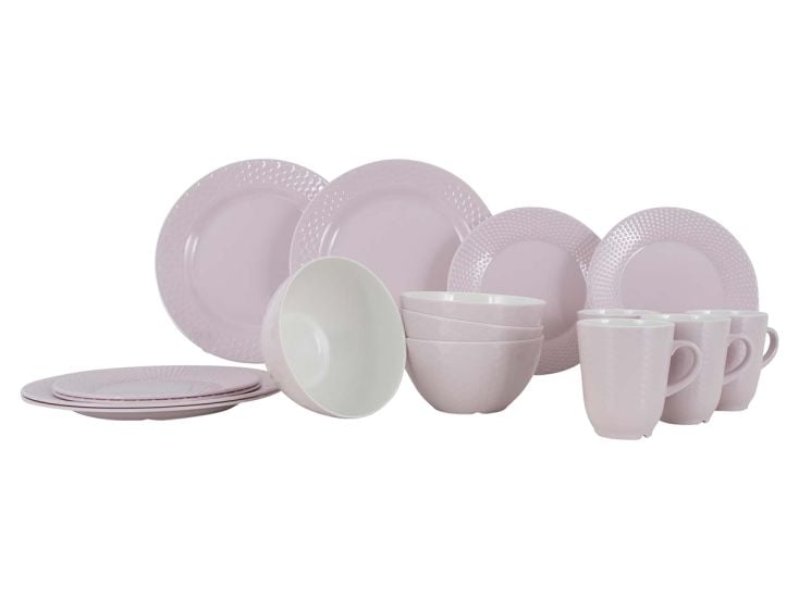 Gimex Royal Line Vaisselle 16 Pièces - Rose Pastel