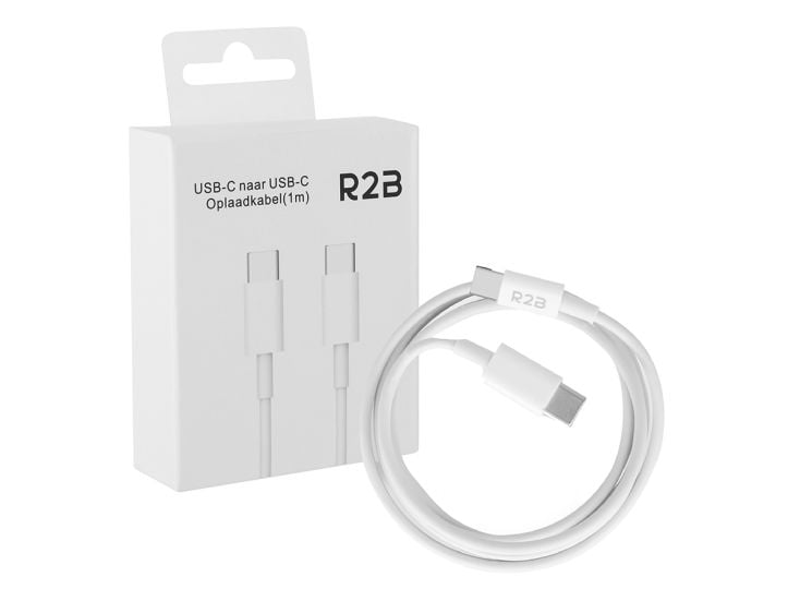 R2B Câble blanc USB-C vers USB-C de 1 mètre