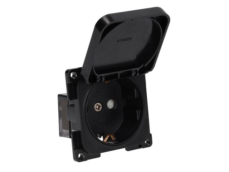 Haba C-Line Schuko 230V prise murale - noire