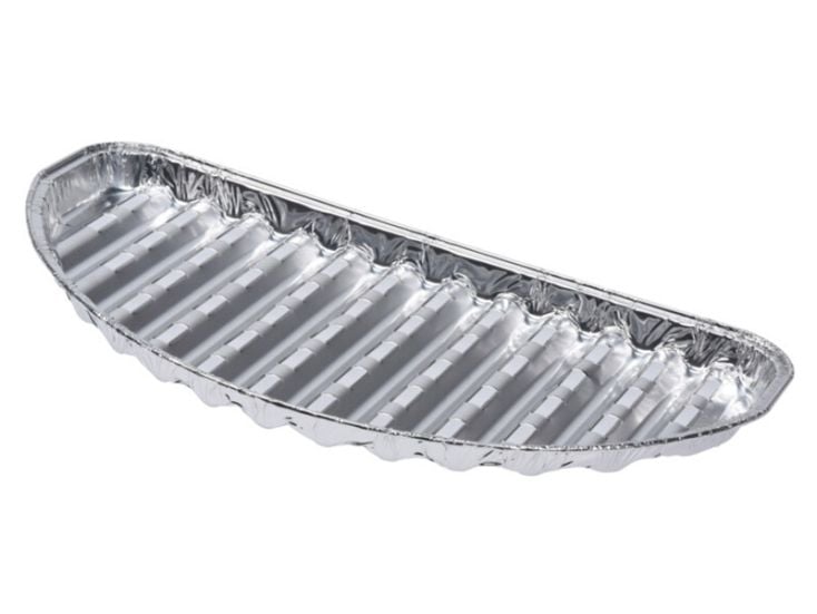 Barbecue 32 x 19 x 1,8 cm - Plateau de grillage en aluminium demi-rond - Lot de 4