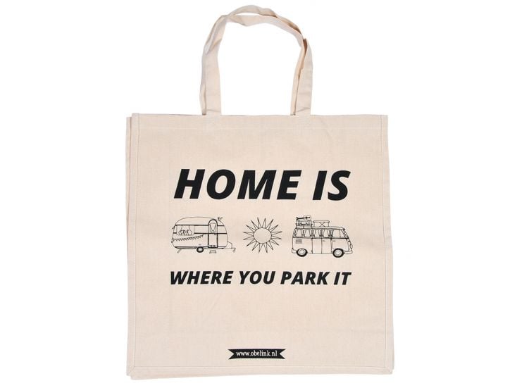 Obelink Home is where you park it tote bag
