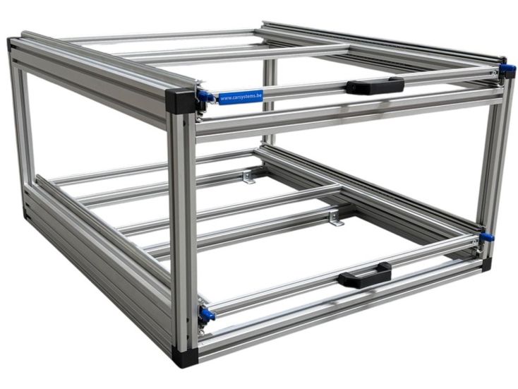 Plateau coulissant double en aluminium, 80×60 cm