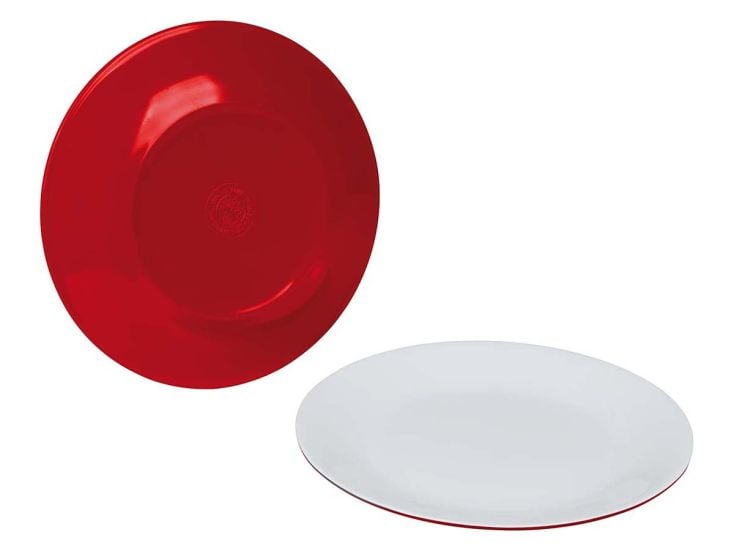Bo-Camp Assiette petit déjeuner Bicolore 4 Pièces - Rouge