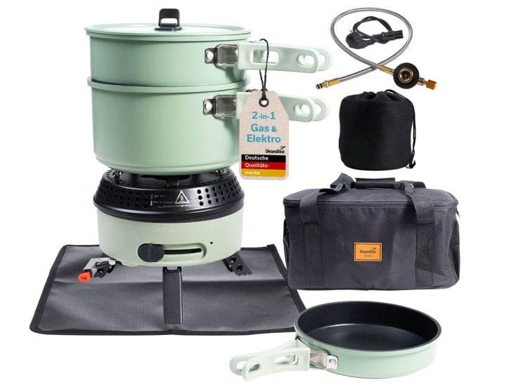 Skandika Rask barbecue set hybride gaz-électrique