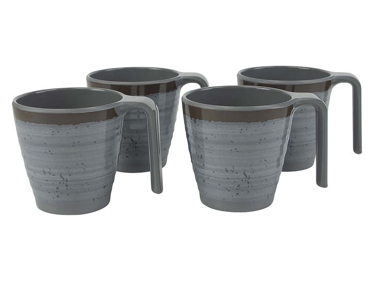 Bo-Camp Mug Halo M Mélamine 4 Pièces - Gris