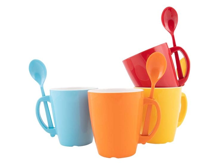 Gimex Colour Line Tasse+Cuillère 390 ml 4 Pièces - Rainbow