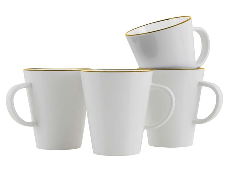 Gimex Linea Line Tasse 350 ml 4 Pièces - Or