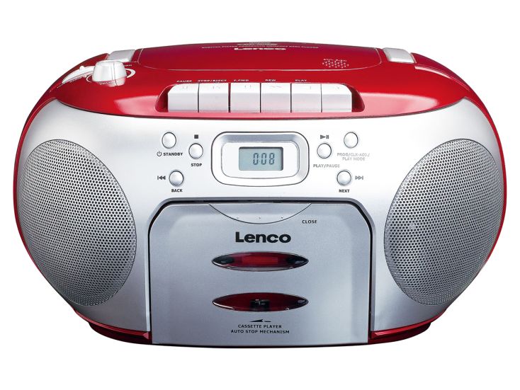 Lenco SCD-420RD Lecteur CD Boombax - Rouge,Argent