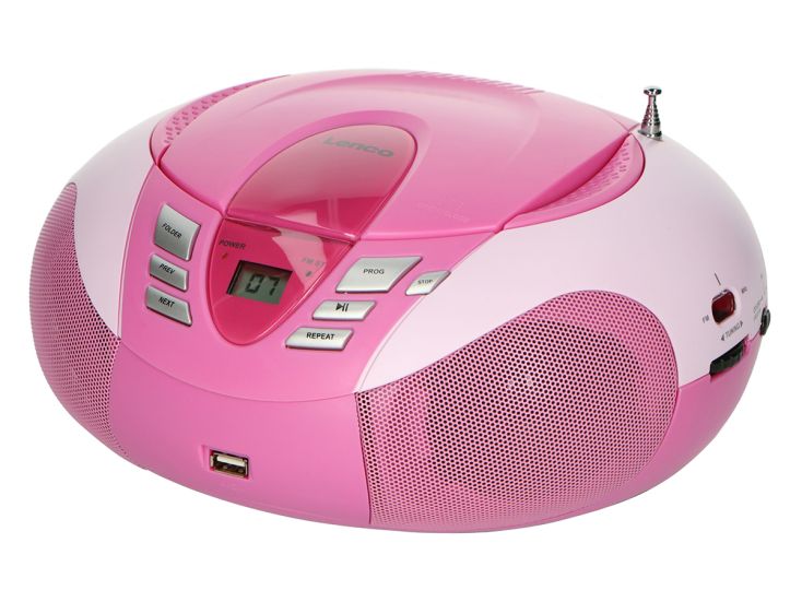 Lenco SCD-37 USB Pink Lecteur CD Boombax - Rose