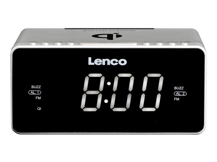Lenco CR-550SI Réveil et Chargeur Sans Fil - Argent