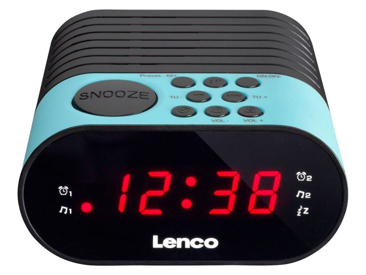 Lenco CR-07 BLUE Radio avec alarme numérique - Noir,Bleu