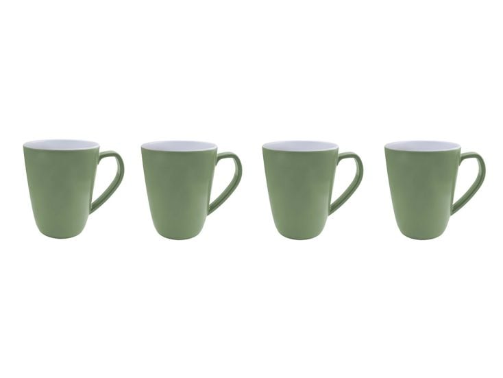 Bo-Camp Mug L Bicolore Mélamine 4 Pièces Vert