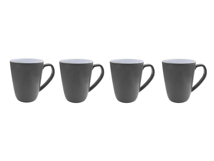 Bo-Camp Mug L Bicolore Mélamine 4 Pièces - Gris