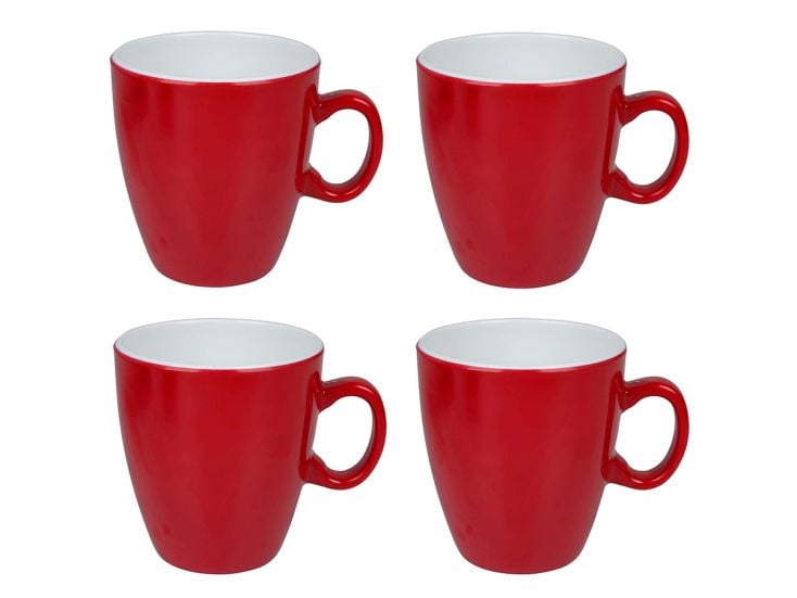 Bo-Camp Two-Tone Tasse Mélamine 4 Pièces - Rouge