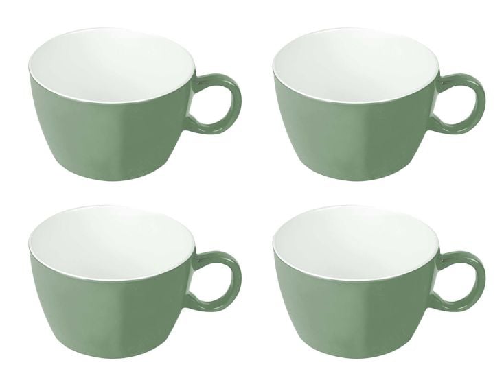 Bo-Camp Bol à soupe Bicolore Mélamine 4 Pièces - Vert