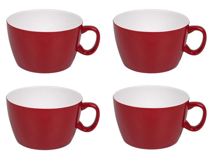Bo-Camp Two-Tone Bol à soupe Mélamine 4 Pièces - Rouge