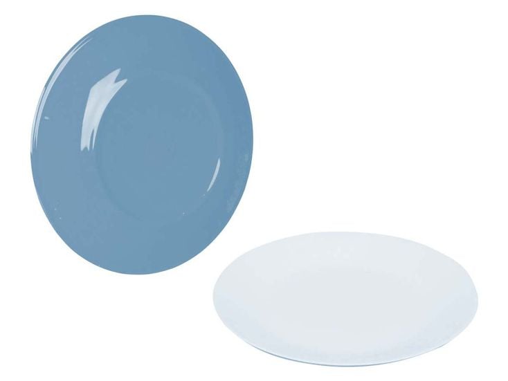 Bo-Camp Assiette petit déjeuner Bicolore 4 Pièces - Bleu