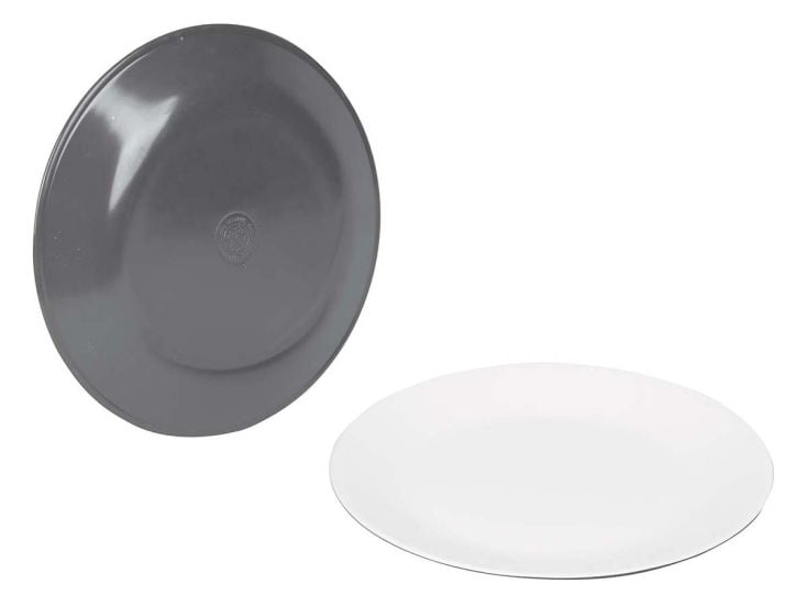 Bo-Camp Two-Tone assiette plate mélamine 4 pièces - Gris