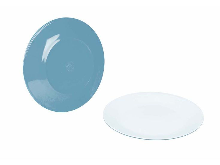Bo-Camp Two-Tone assiette plate mélamine 4 Pièces - Bleu