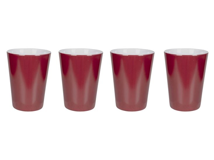 Bo-Camp Two-Tone Tasse Mélamine 4 Pièces - Rouge