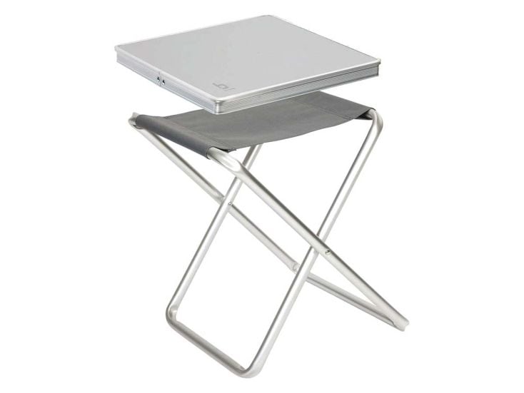 Bo-Camp Tabouret + plateau Pliable - Gris