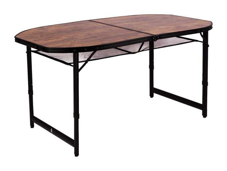 Bo-Camp Industrial Table Woodbine Ovale Modèle malette 150x80 cm