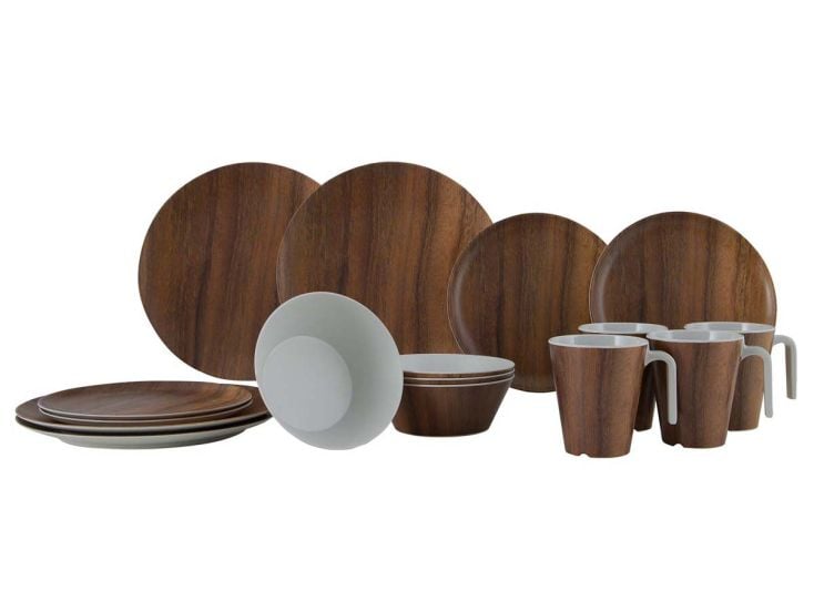 Gimex Nature Line Vaisselle Bois 16 Pièces