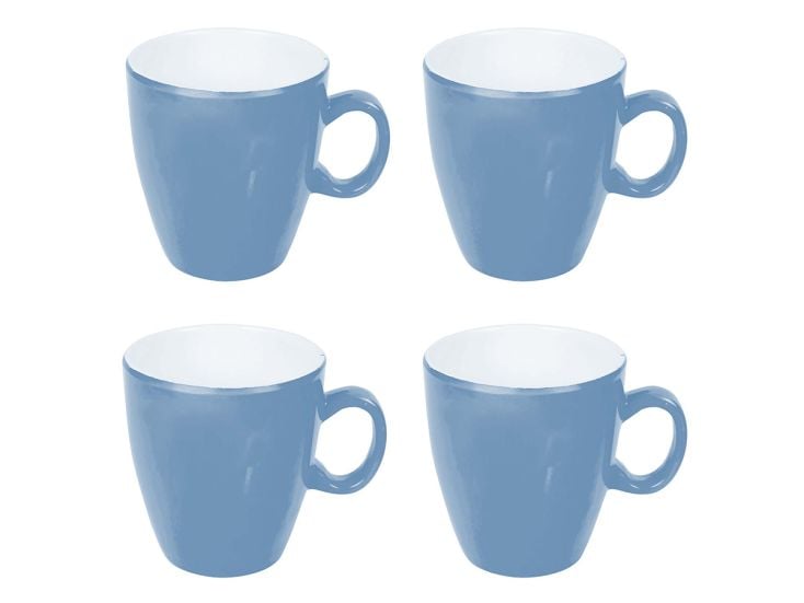 Bo-Camp Two-Tone Tasse Mélamine 4 Pièces - Bleu