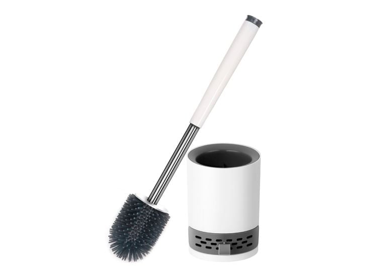 2BEHOME Brosse de toilette avec support suspendu - blanc