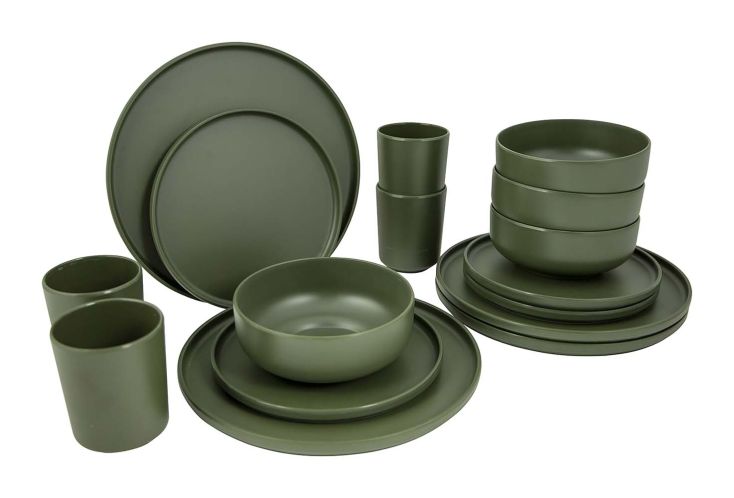 Bo-Camp Industrial Patom  Vaisselle 16 Pièces - Vert
