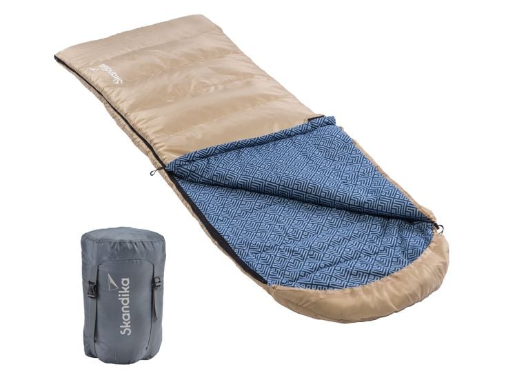Skandika Dundee sac couchage flanelle beige gauche