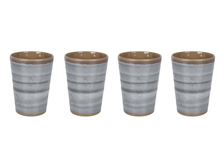 Bo-Camp Tasse Halo Mélamine 4 Pièces - Gris